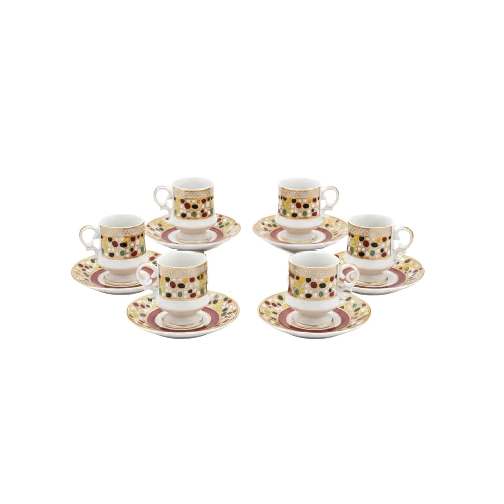 12-piece ceramic coffee cup and saucer set