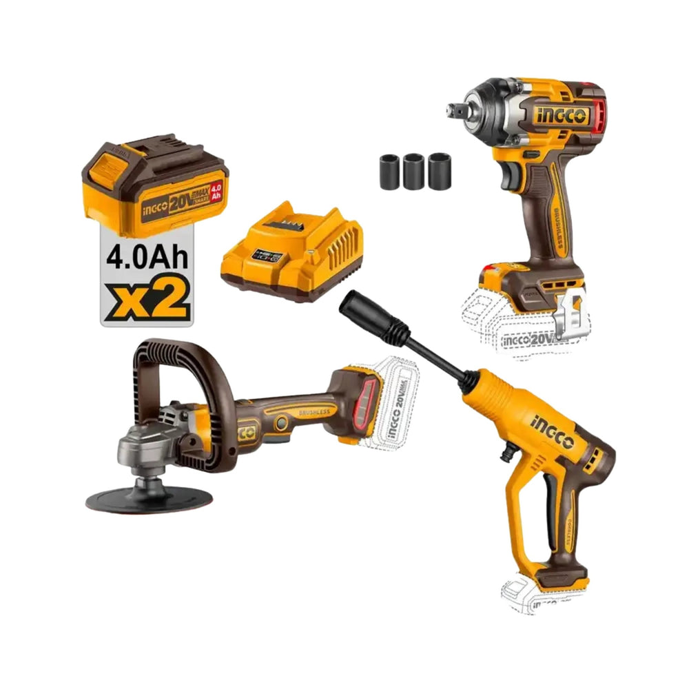 طقم أدوات لاسلكي إنجكو 20 فولت 3 قطع Combo Kit