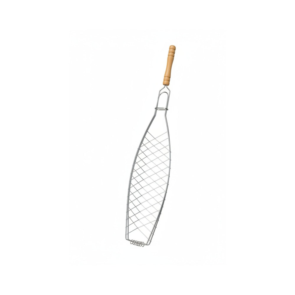 Fish Grill with Heat Resistant Wooden Handle 62x14 cm 