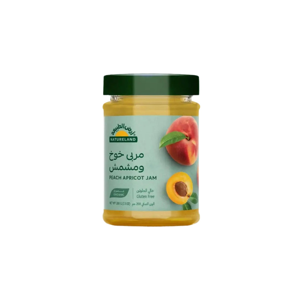 مربى خوخ و مشمش العضوي أرض الطبيعة 200 جم