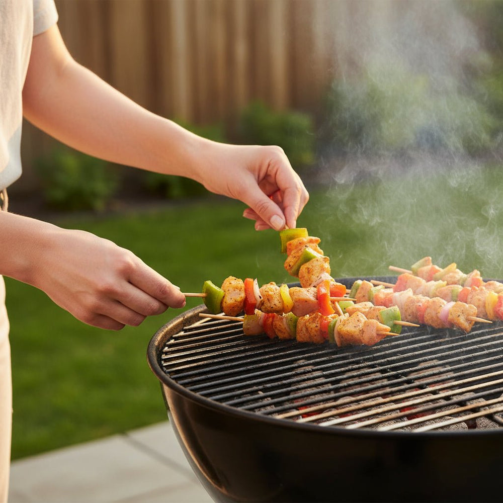 100 Pieces Disposable Wooden BBQ Skewers