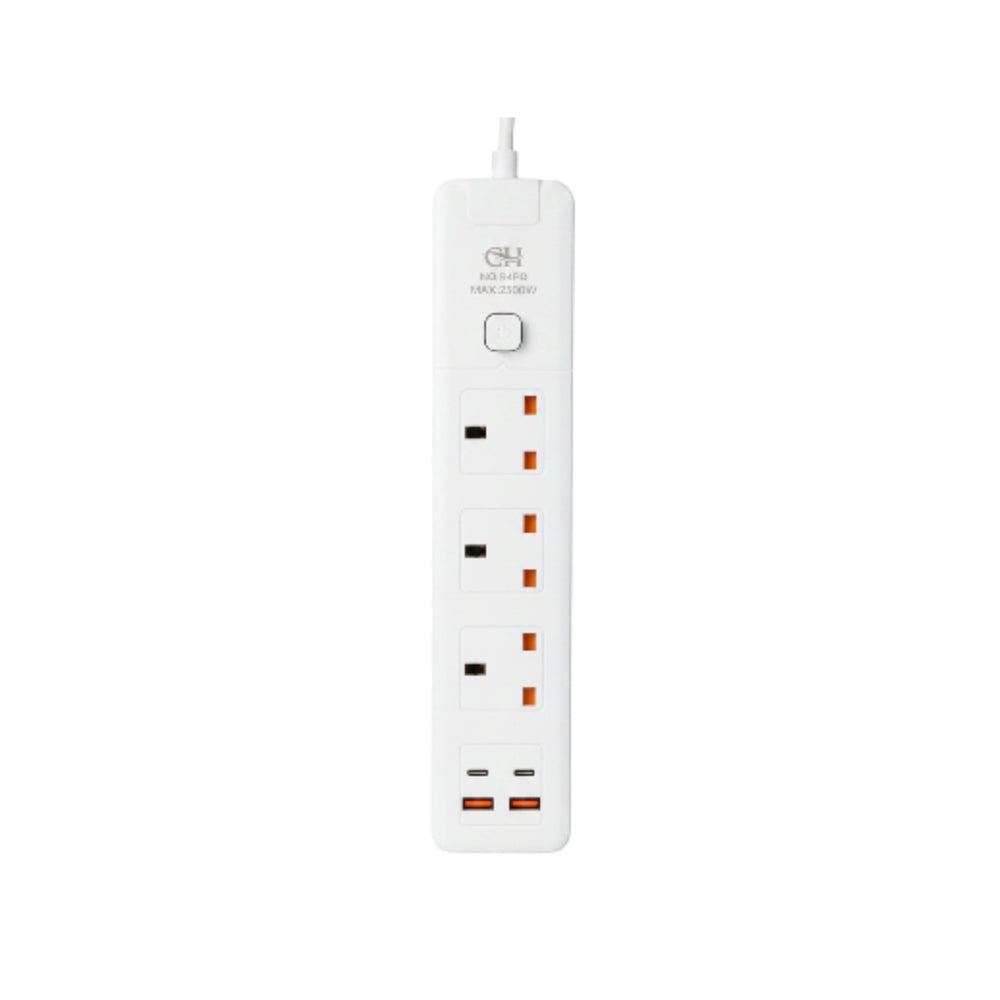 مشترك كهربائي قدرة 2500 واط 3 مقابس + USB CH B4PD