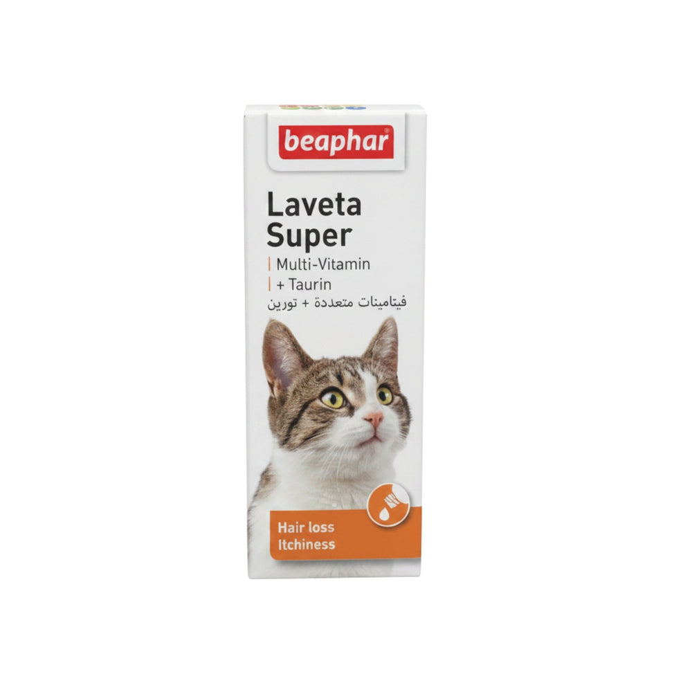 مكمل فيتامينات متعددة و تورين للقطط 50 مل Beaphar Laveta Super