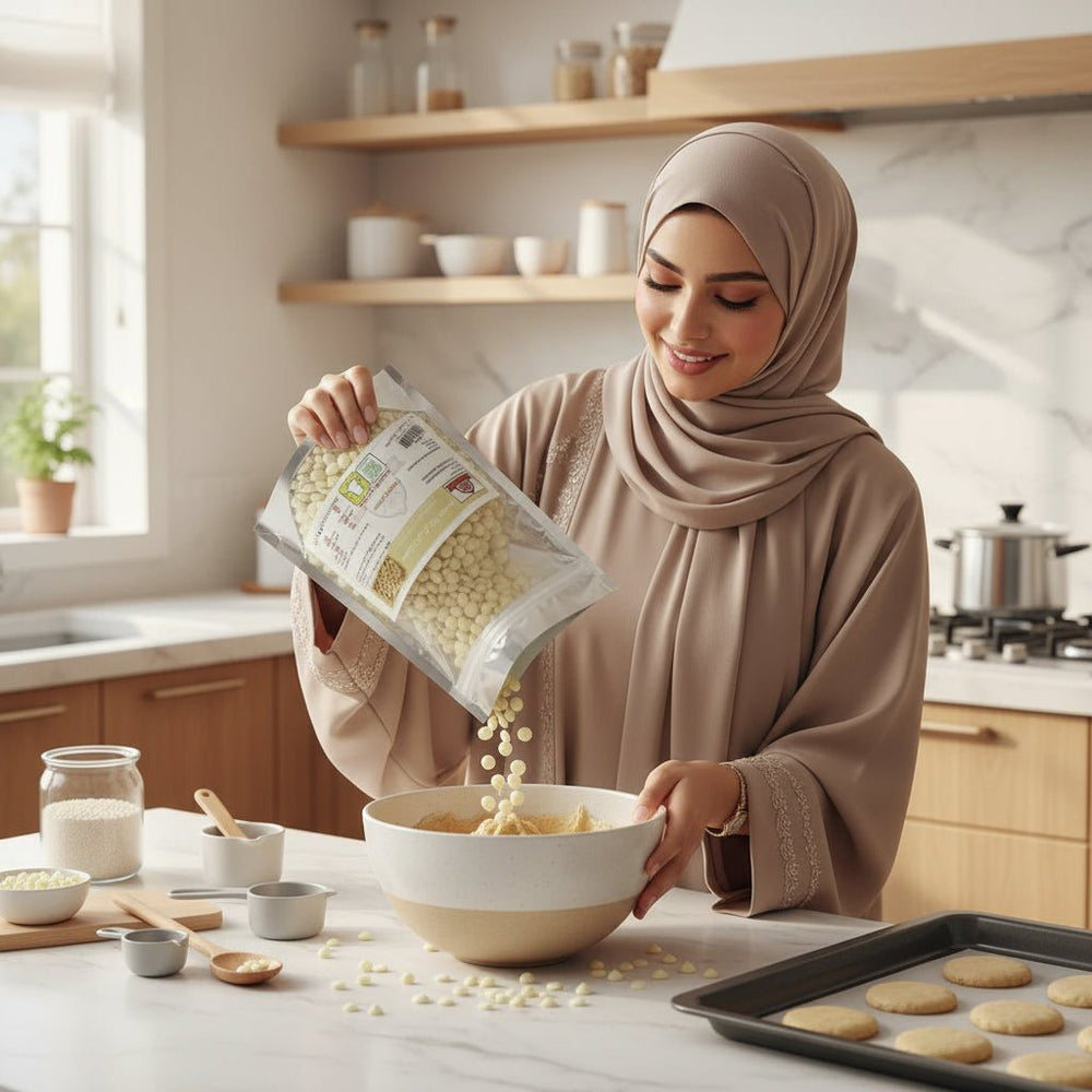 حبيبات شوكولاتة بيضاء بلجيكية 1 كغ
