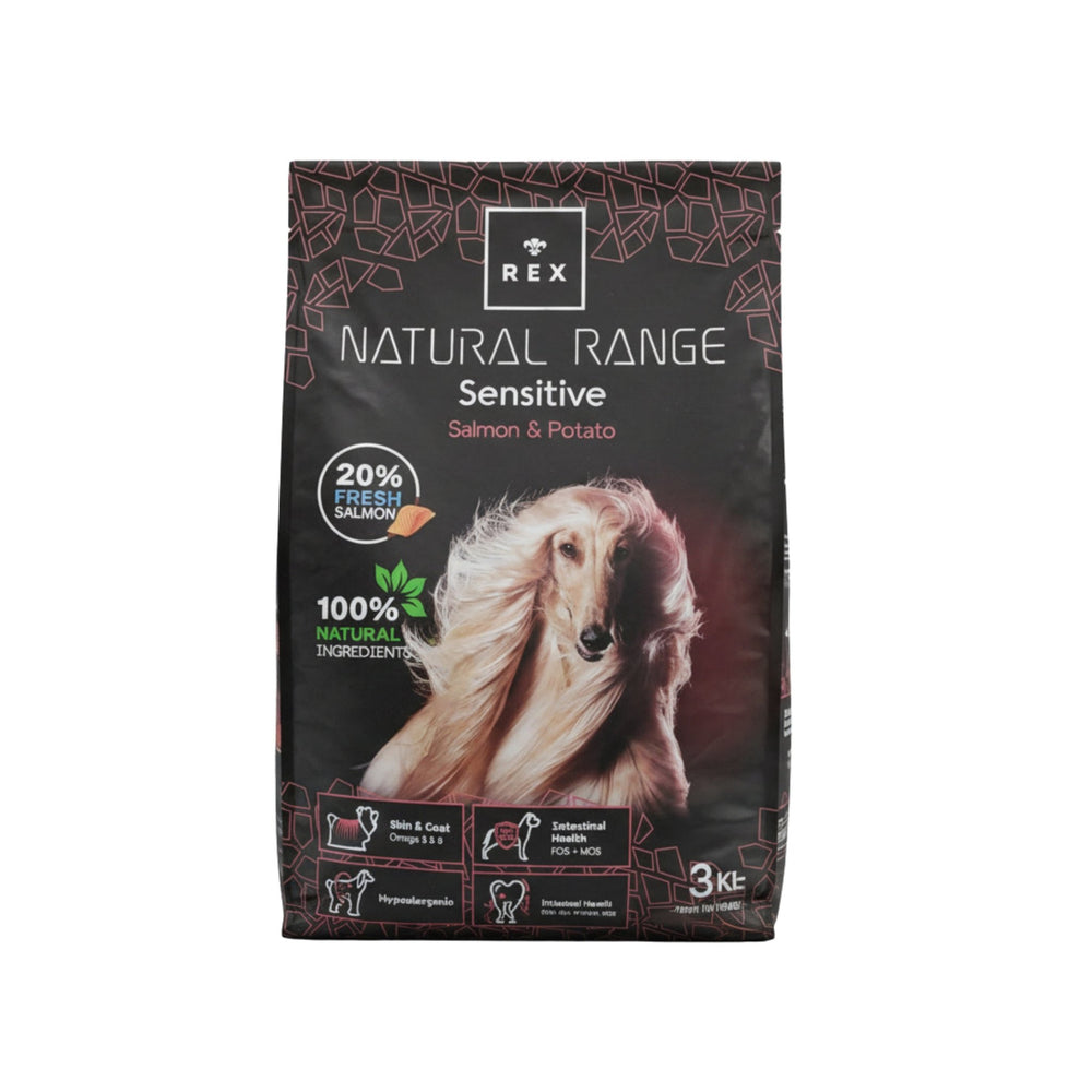 طعام كلاب جاف ريكس Natural Range Sensitive Salmon and Potato 3 كجم