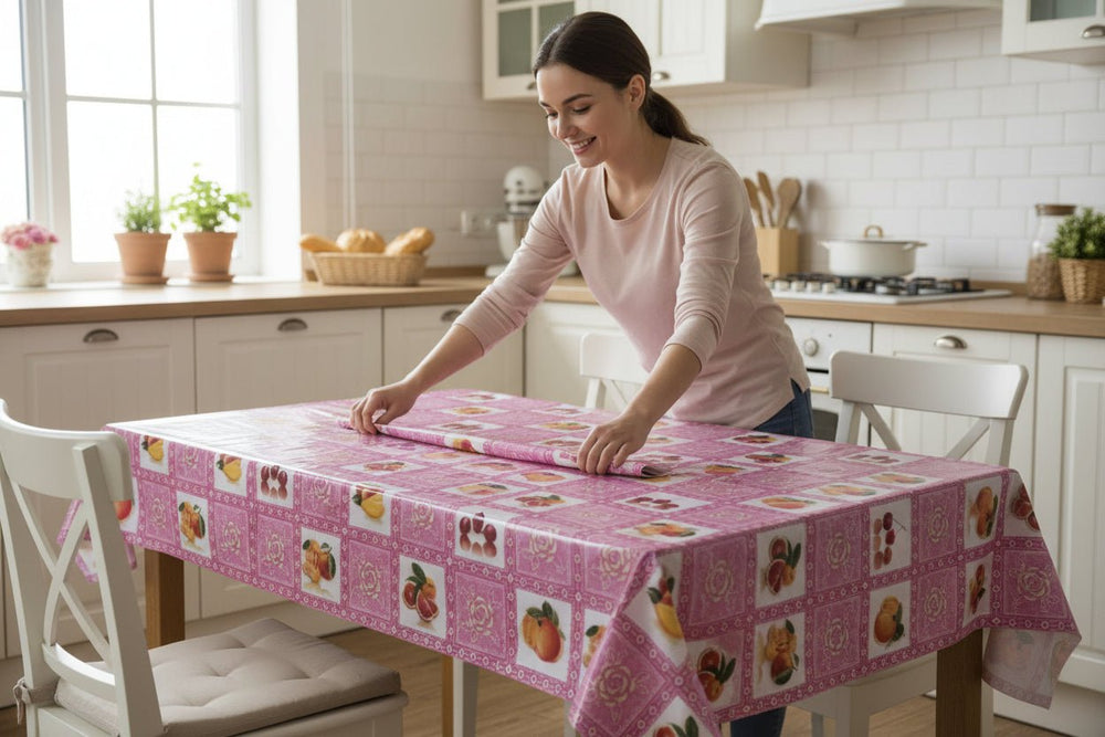 Plastic tablecloth 137cm wide x 1m long