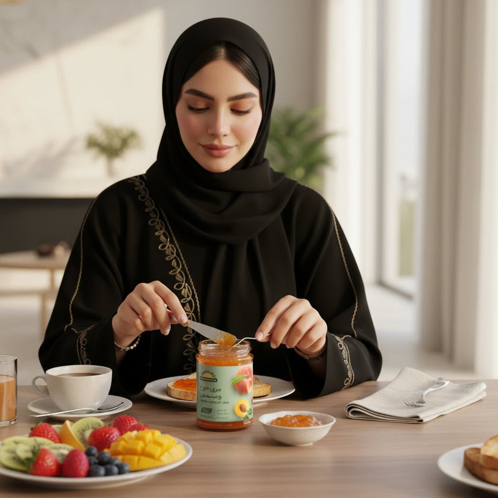 مربى خوخ و مشمش العضوي أرض الطبيعة 200 جم