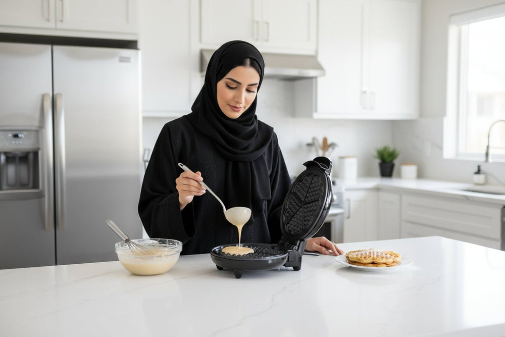 صانعة الوافل قلوب من كولين إفطار لذيذ بسرعة وسهولة أسود اللون