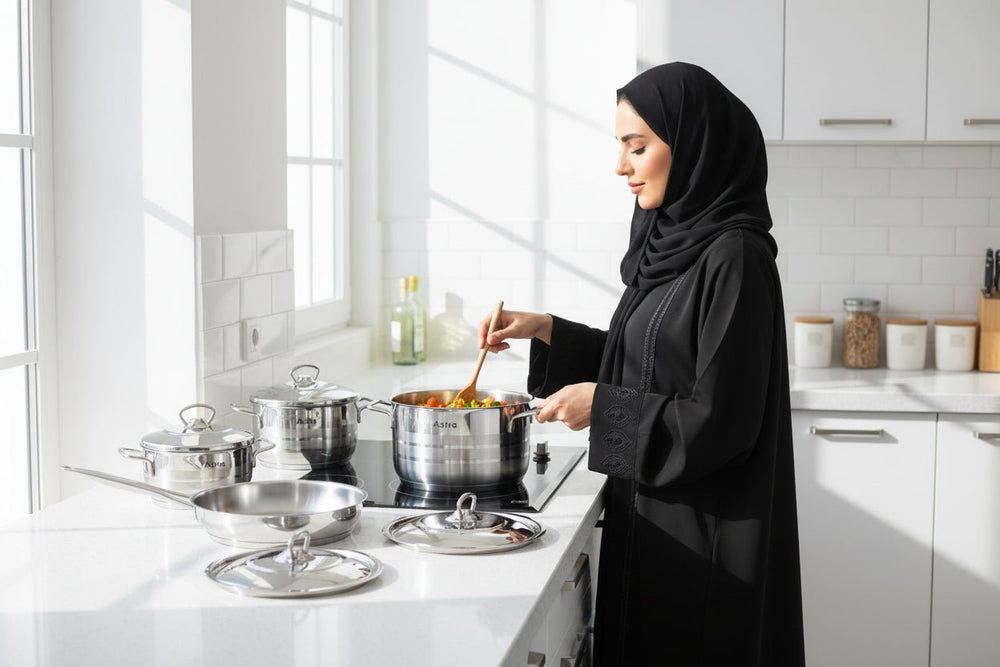 طقم أواني طهي ستانلس ستيل 9 قطع  من Astra