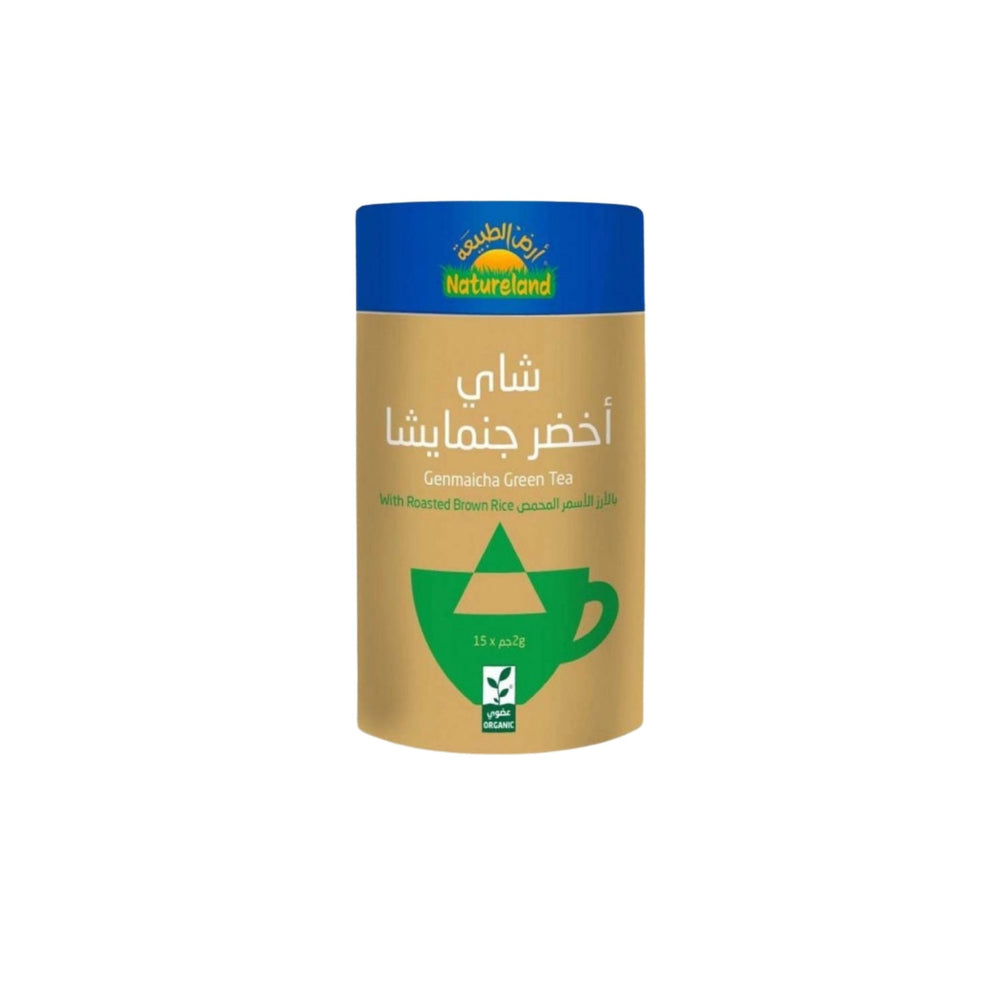 شاي أخضر جنمايشا بالأرز الأسمر المحمص 30 جرام 15 كيس × 2 جم من أرض الطبيعة