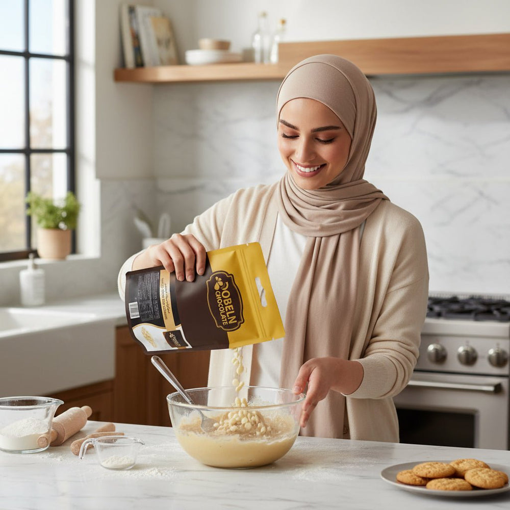 حبيبات شوكولاتة بيضاء للكوكيز 1 كجم من Dobeln Chocolate