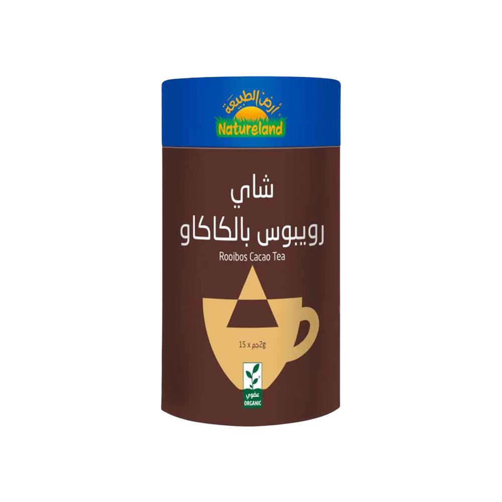 شاي رويبوس كاكاو العضوي 30 جرام 15 كيس هرمي من أرض الطبيعة