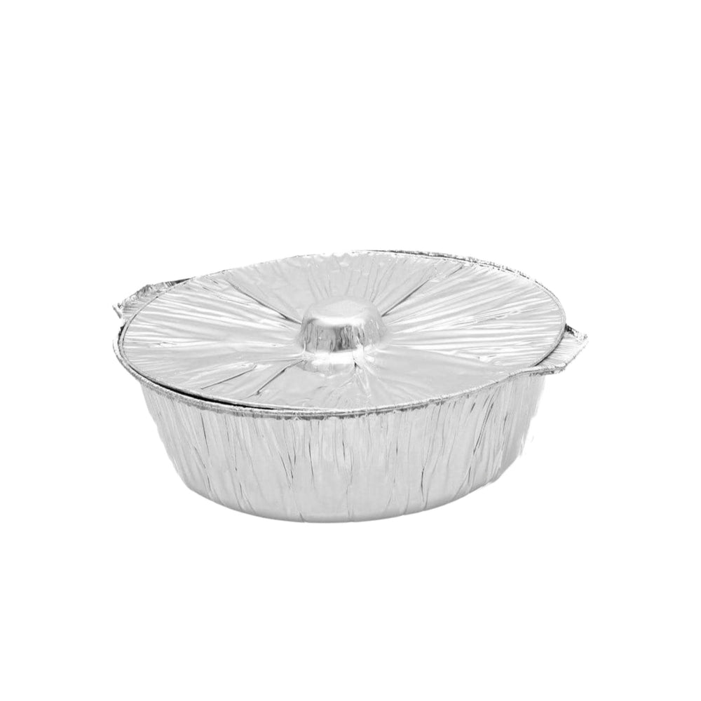 Round aluminum foil pot with lid - 30 cm 