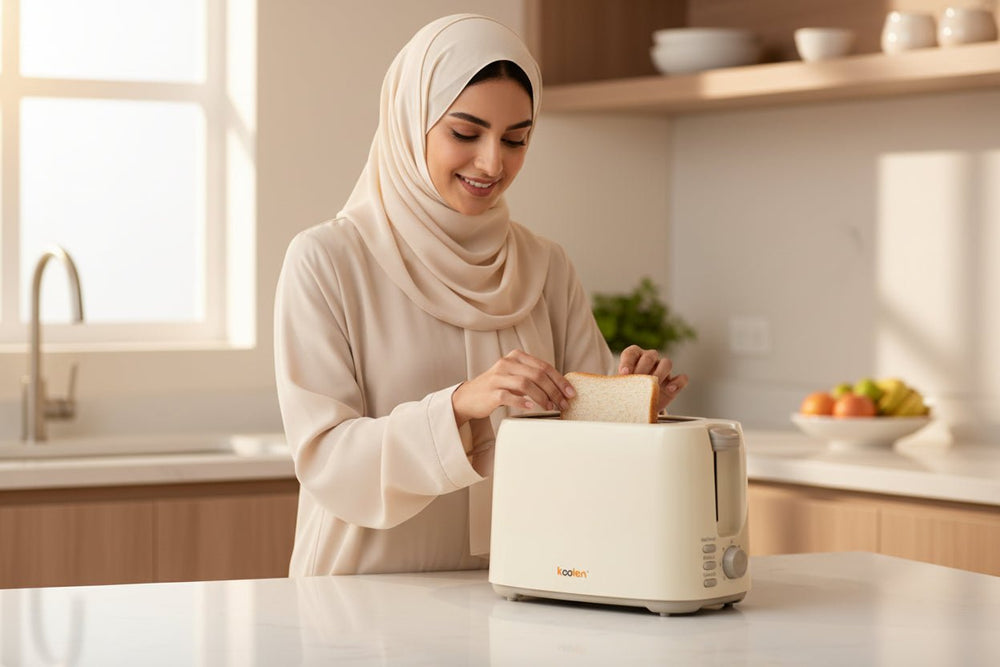 محمصة خبز مزدوجة كولين 7 مستويات تحميص أبيض 750 واط