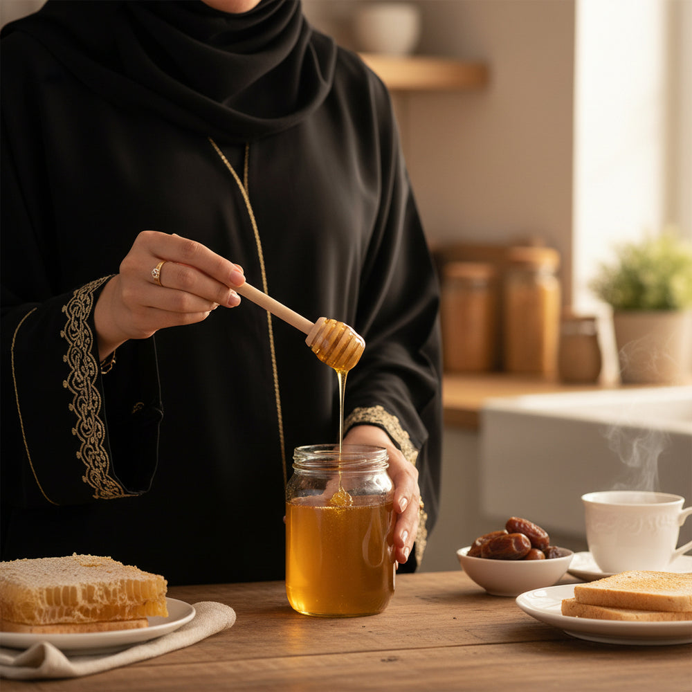 4 wooden honey spoons