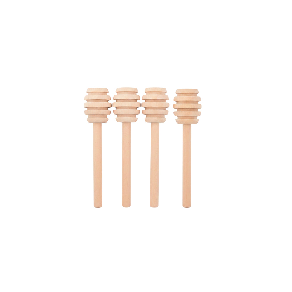 4 wooden honey spoons