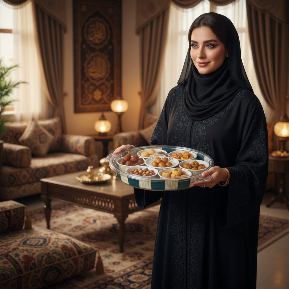 صينية تقديم فطور أكريليك 7 أوعية 8 قطع