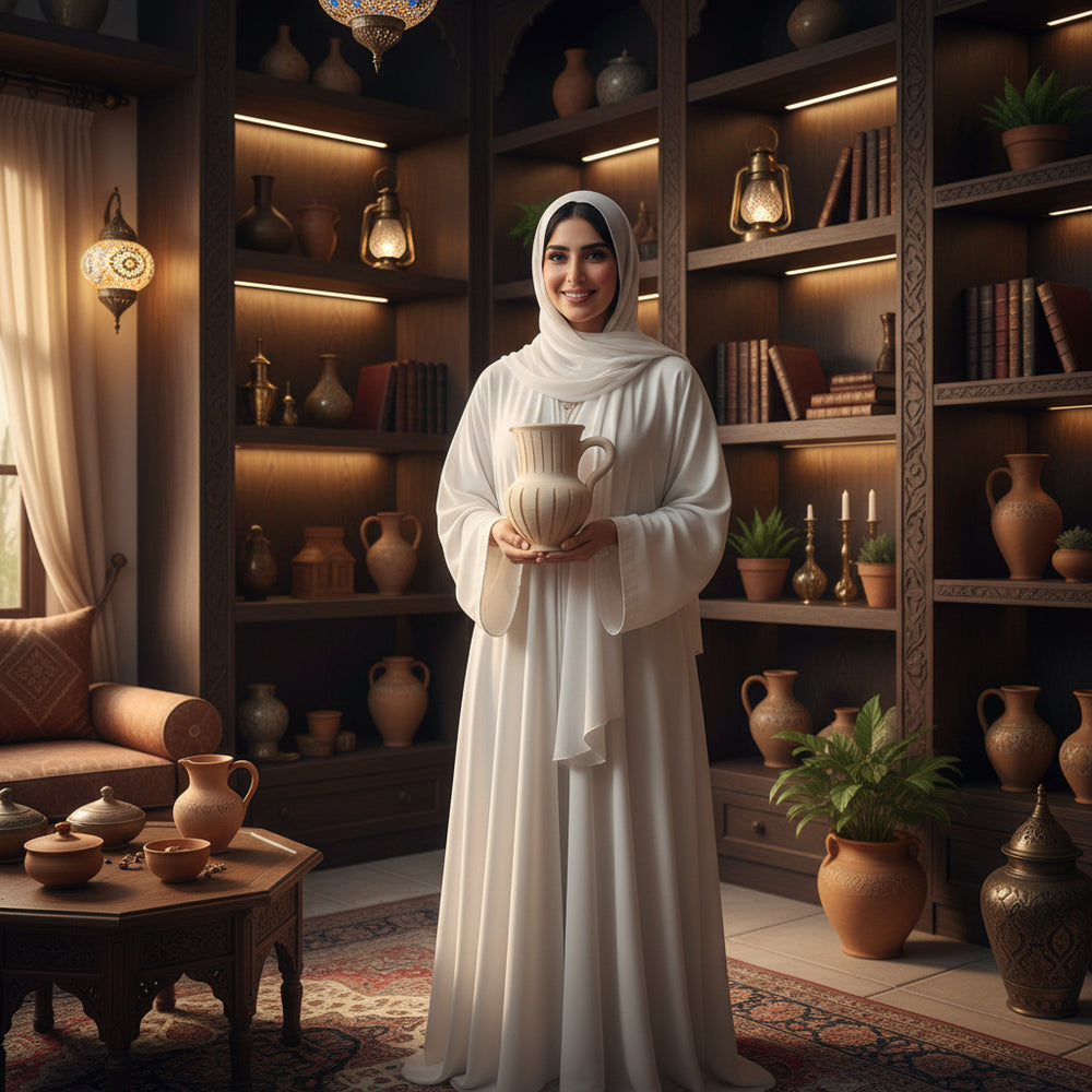 تحفة أثرية من الفخار طين طبيعي 12 سم