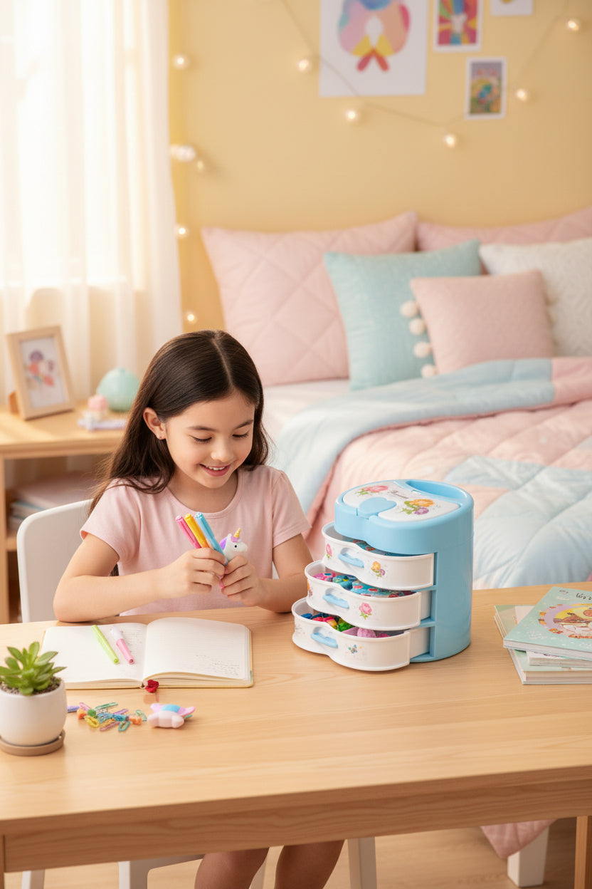 Small plastic organizer with 3 drawers 