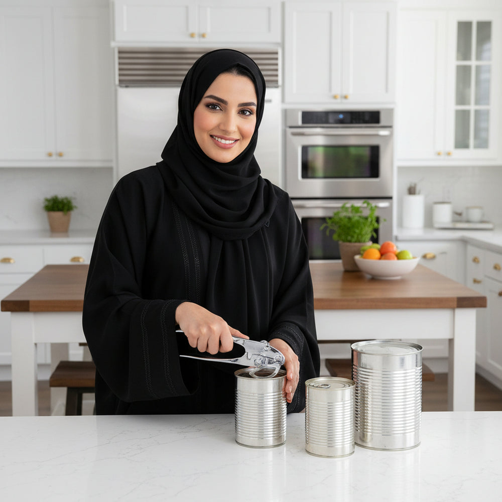 فتاحة علب يدوية دوارة متعددة الوظائف 18 سم