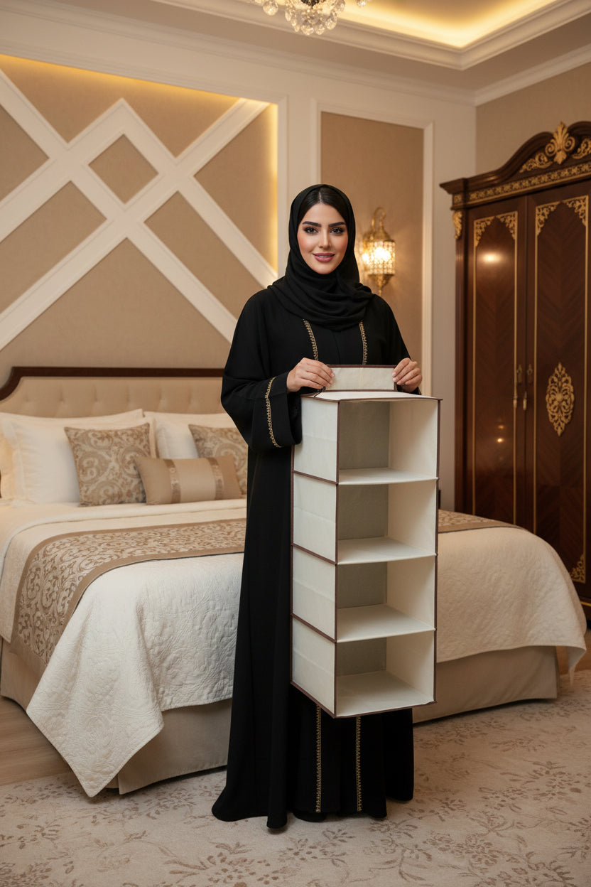 Adjustable fabric drawers, 4 drawers, 29x29x75 cm 