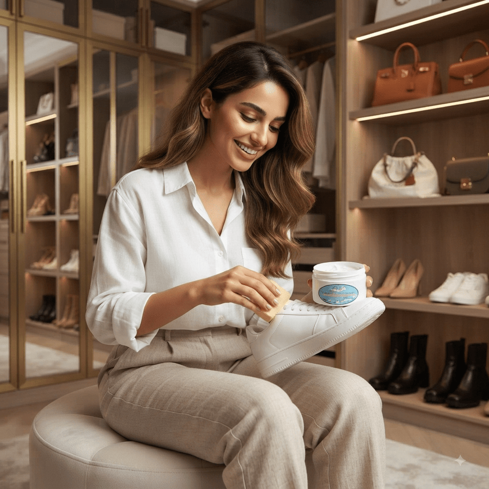 معجون تنظيف وتبييض الأحذية البيضاء - آنية المنزل الراقي