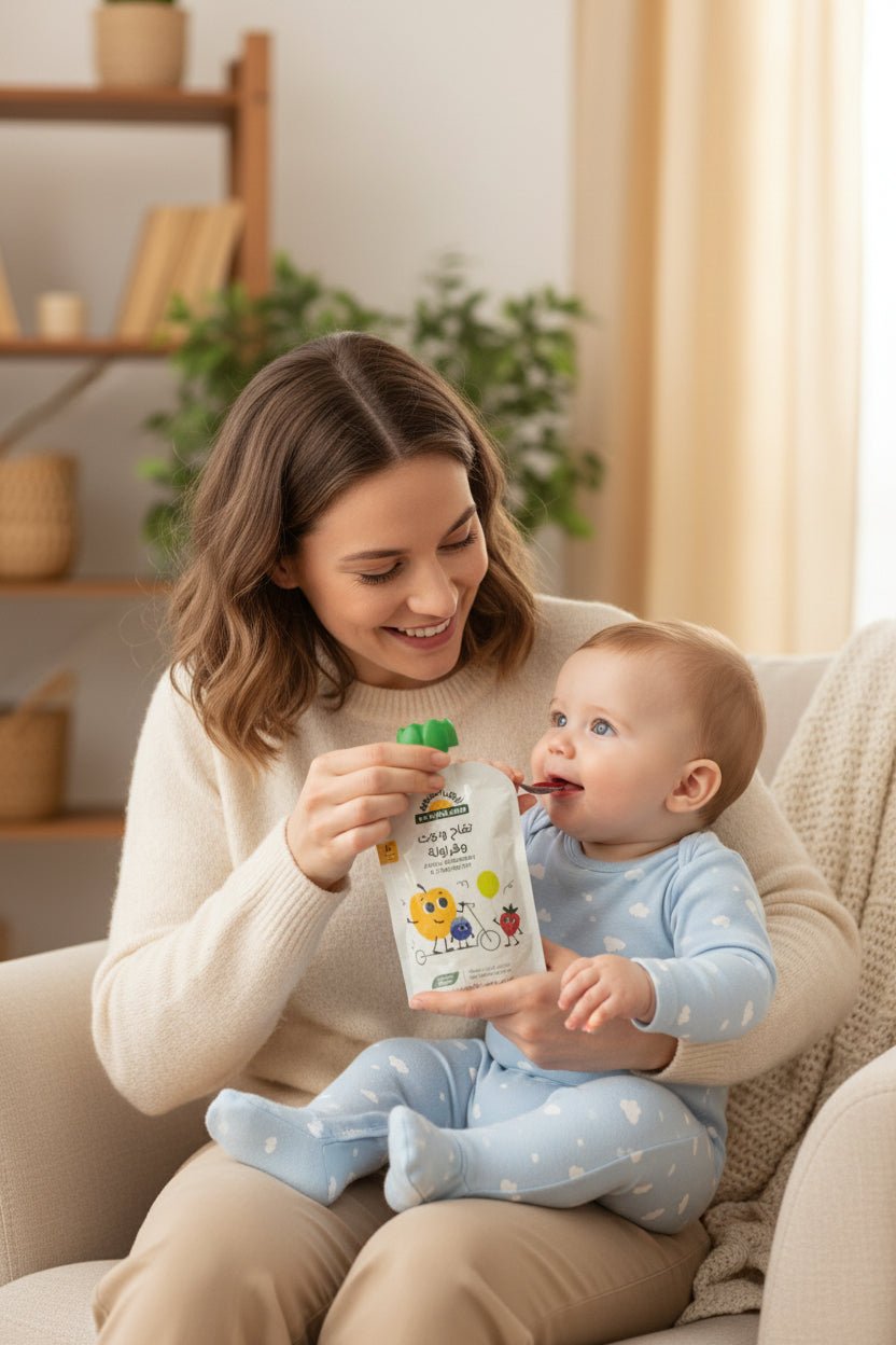 مهروس فواكه عضوي للأطفال 100 جرام أرض الطبيعة Natureland Fruit Puree - آنية المنزل الراقي