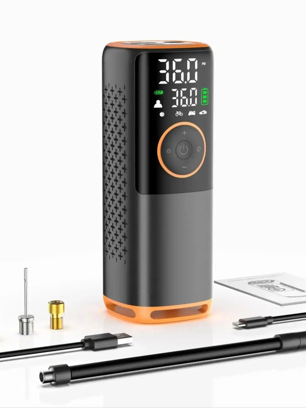 منفاخ هواء لاسلكي محمول 160 PSI مع شاشة LED وبطارية 6000mAh - آنية المنزل الراقي