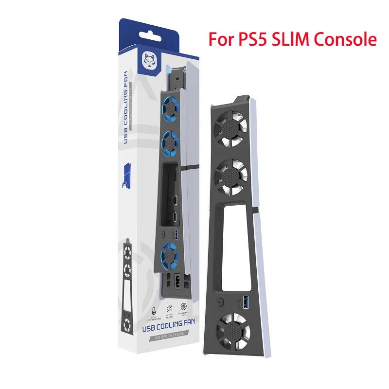 مروحة تبريد PS5 Slim بتصميم هادئ وإضاءة LED - آنية المنزل الراقي