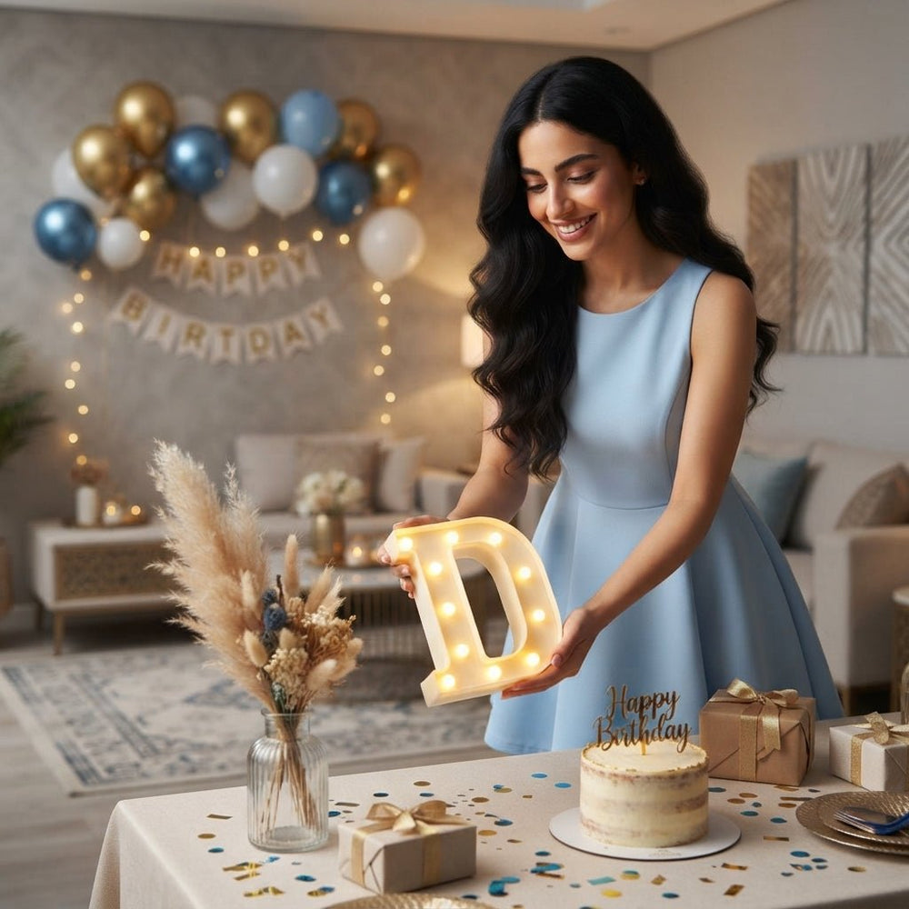 مصباح حروف وأرقام LED مضيء للديكور - آنية المنزل الراقي