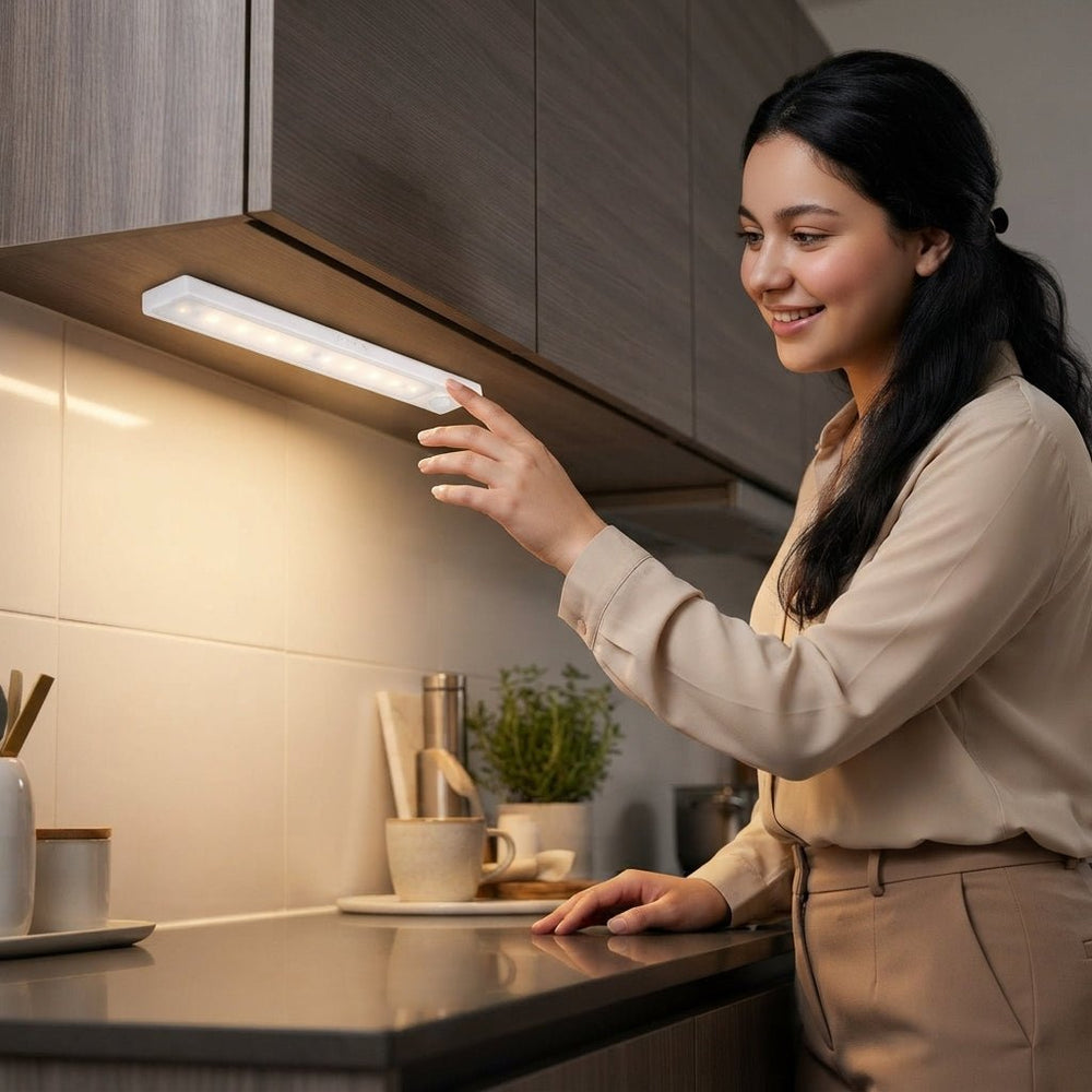 مصباح LED قابل للشحن بحساس حركة لإضاءة الخزائن والمطبخ والدواليب - آنية المنزل الراقي
