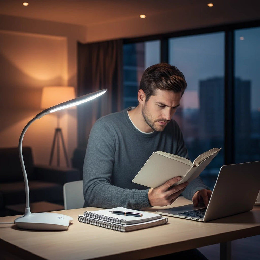 مصباح مكتب LED قابل للشحن للقراءة والدراسة عبر USB - آنية المنزل الراقي