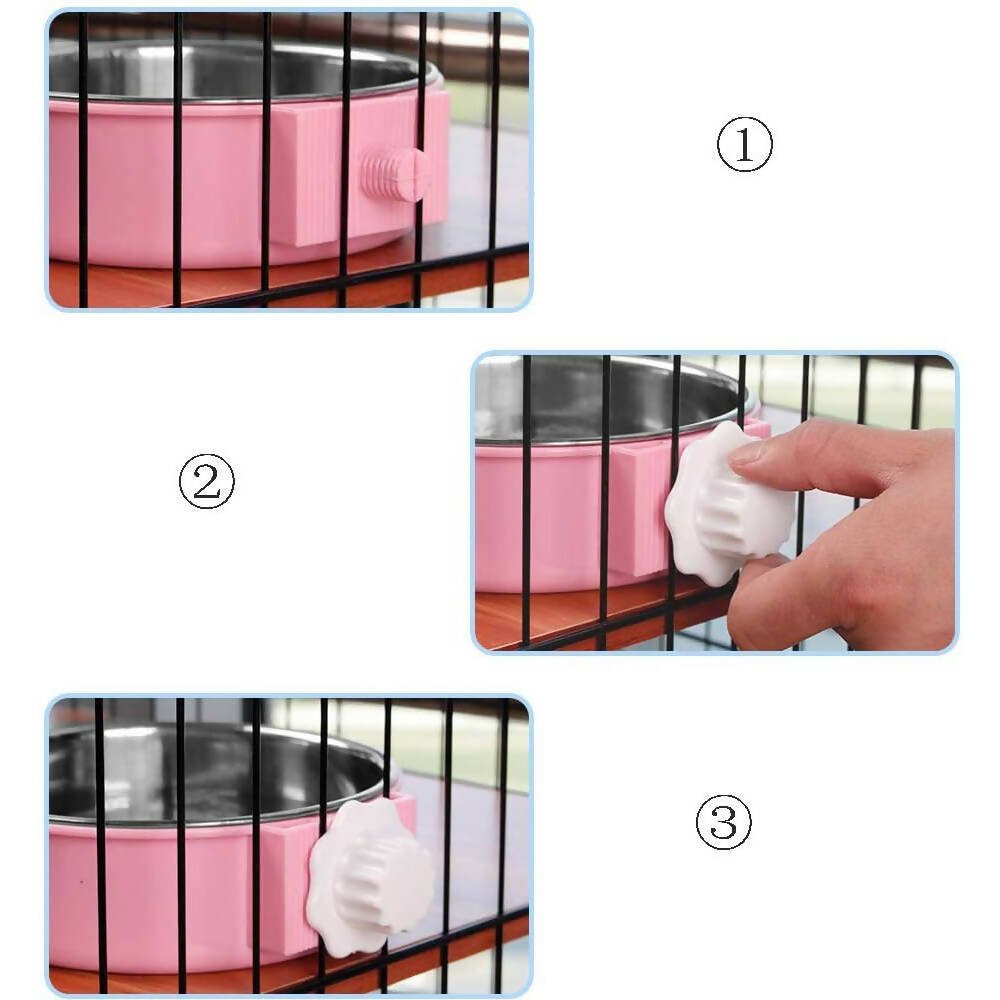 2-in-1 Removable Stainless Steel Pet Food Bowl