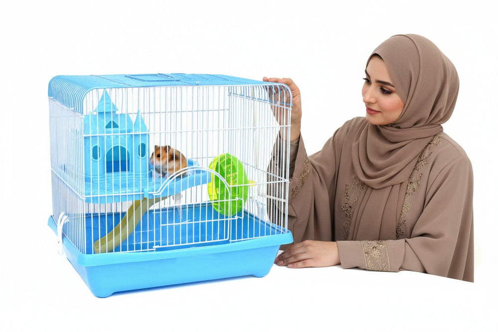 قفص هامستر معدني مع ملحقات للعب 33×24×32 سم