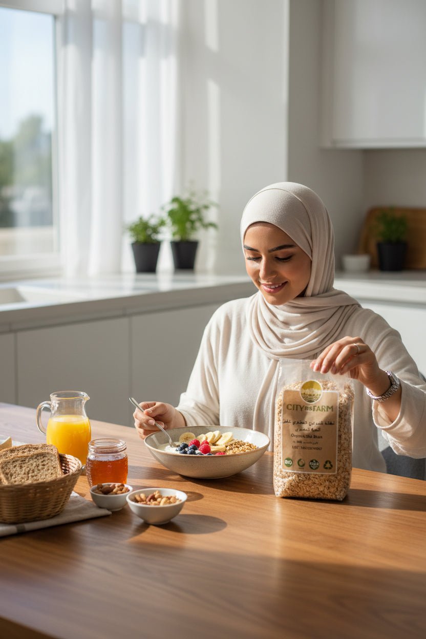 نخالة الشوفان العضوي كامل الحبة 300 جم - آنية المنزل الراقي