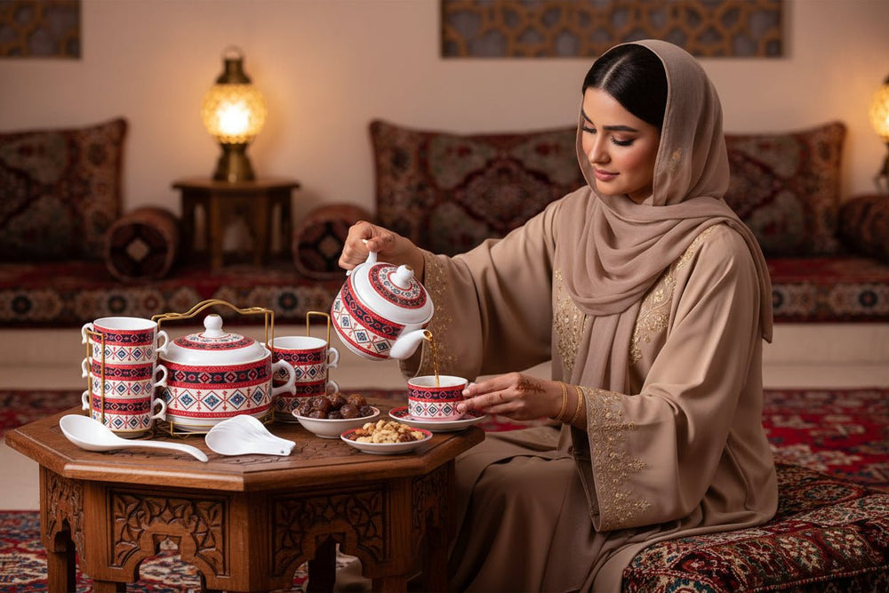 طقم تقديم شوربة من السيراميك 15 قطعة