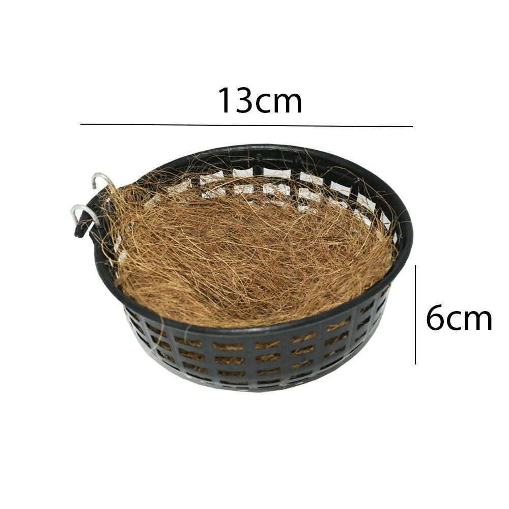 Plastic bird nest with straw