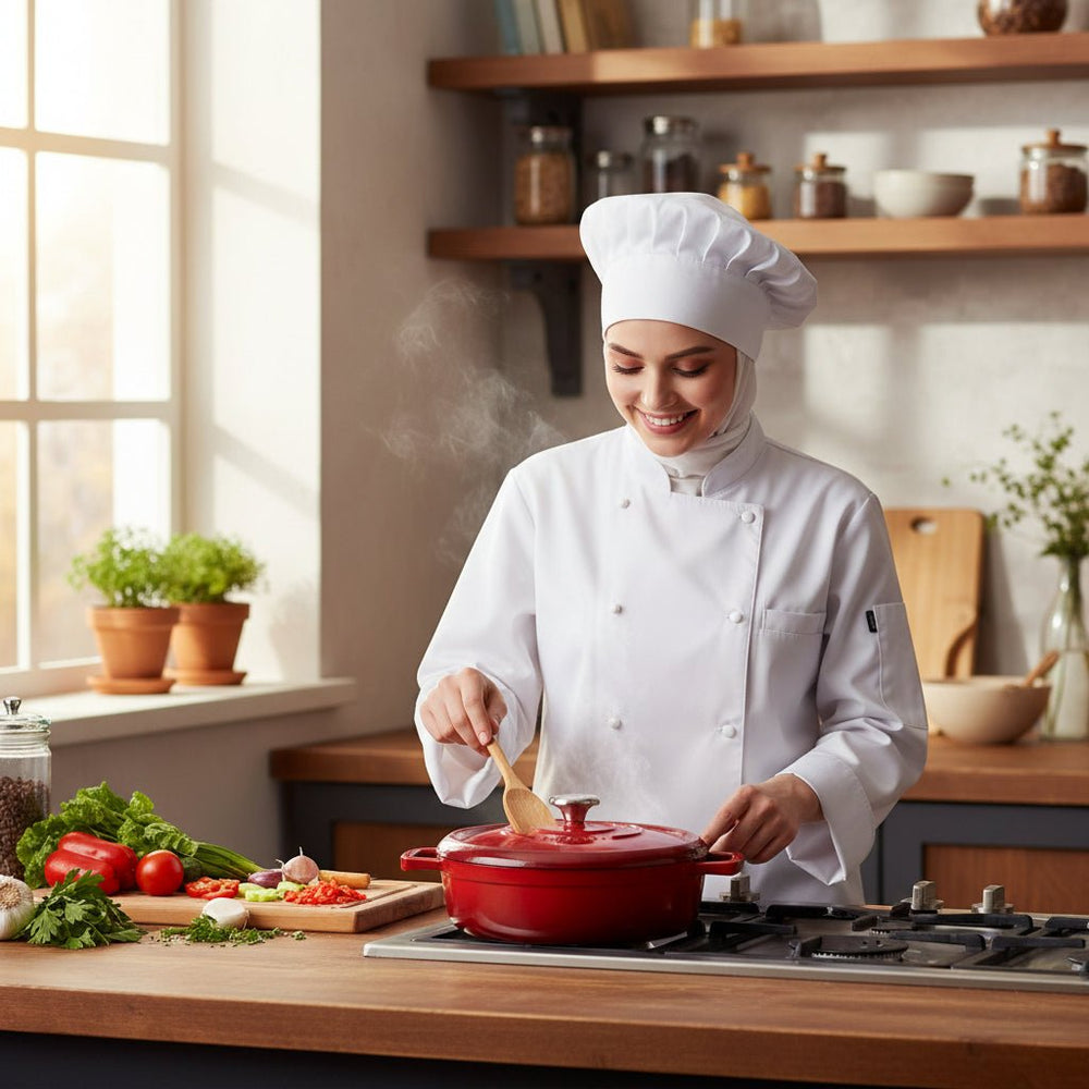 طاجن طبخ كوركماز كاستا من الحديد الزهر 26 سم أحمر موديل A-2849-1