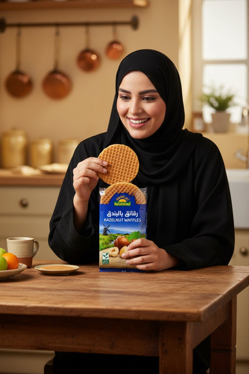 رقائق الوافل بالبندق العضوي 175 جم أرض الطبيع - آنية المنزل الراقي
