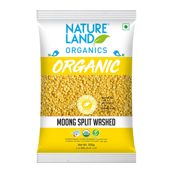 أرض الطبيعة العضوية مونج سبليت مغسول 500 جرام – عدس عضوي غني بالبروتين