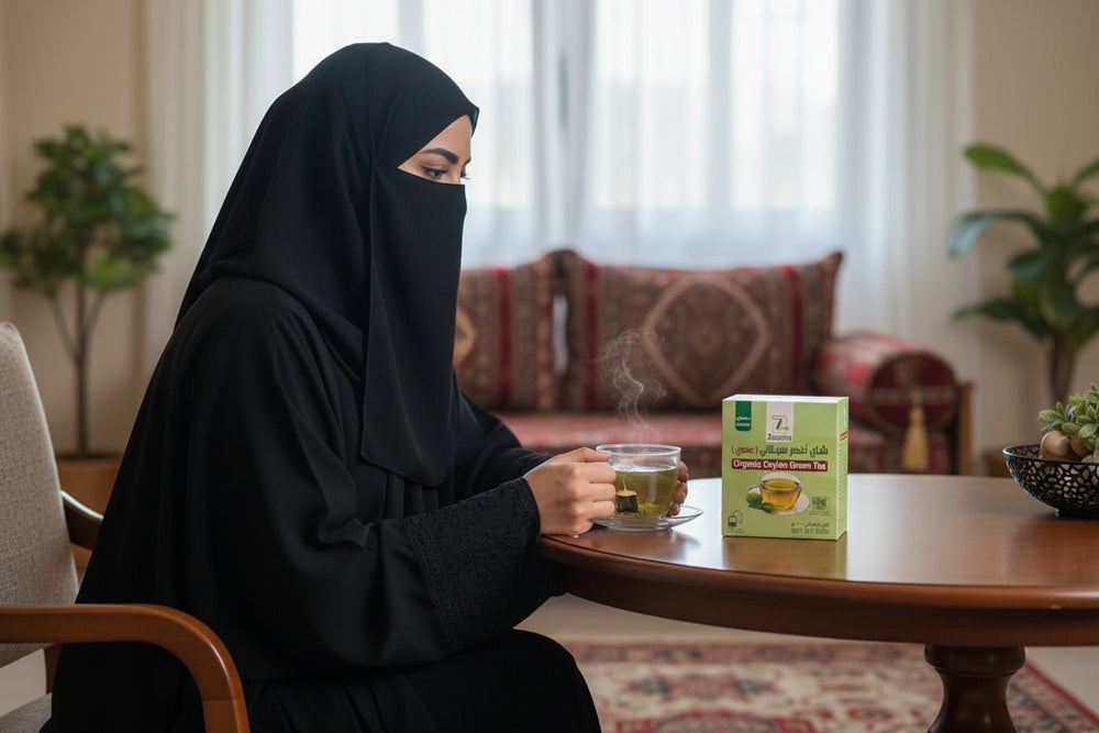 شاي أخضر سيلاني فاخر عضوي زادنا 100 جم 50 كيس - آنية المنزل الراقي