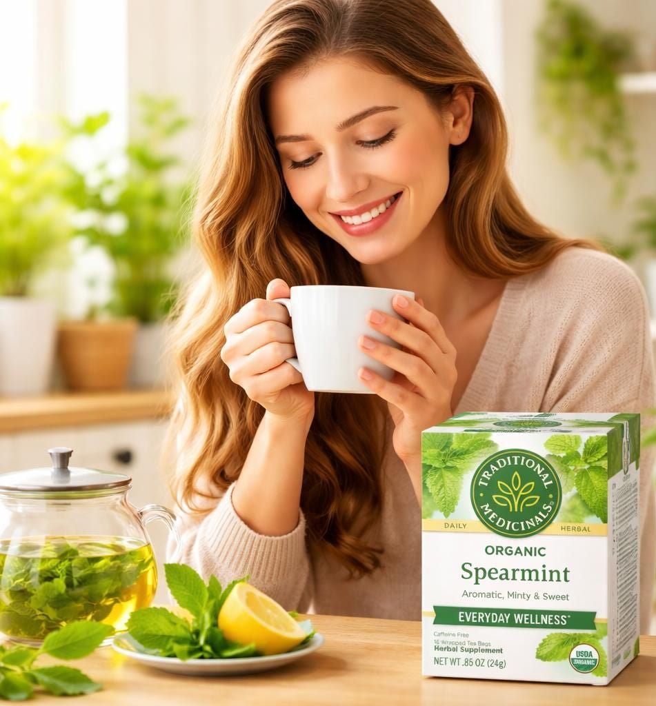شاي النعناع الأخضر العضوي من 16 كيس 24 جم Traditional Medicinals - آنية المنزل الراقي