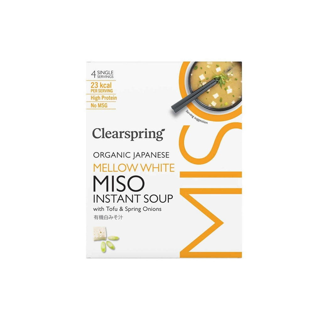 شوربة ميزو بيضاء معتدلة عضوية 32 جرام Clearspring - آنية المنزل الراقي