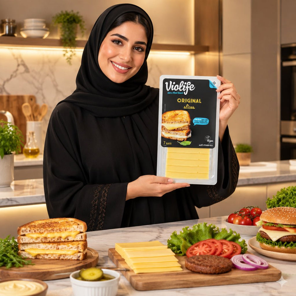 شرائح البديل النباتي للجبن بالنكهة الأصلية 140 جم 7 شرائح Violife - آنية المنزل الراقي