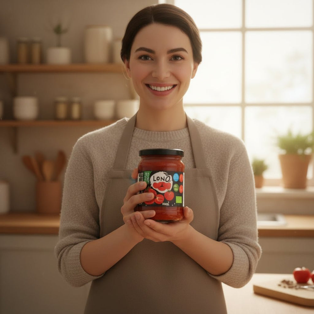 صلصة طماطم عضوية 500 جم من لونو Lono Organic Tomato Sauce - آنية المنزل الراقي