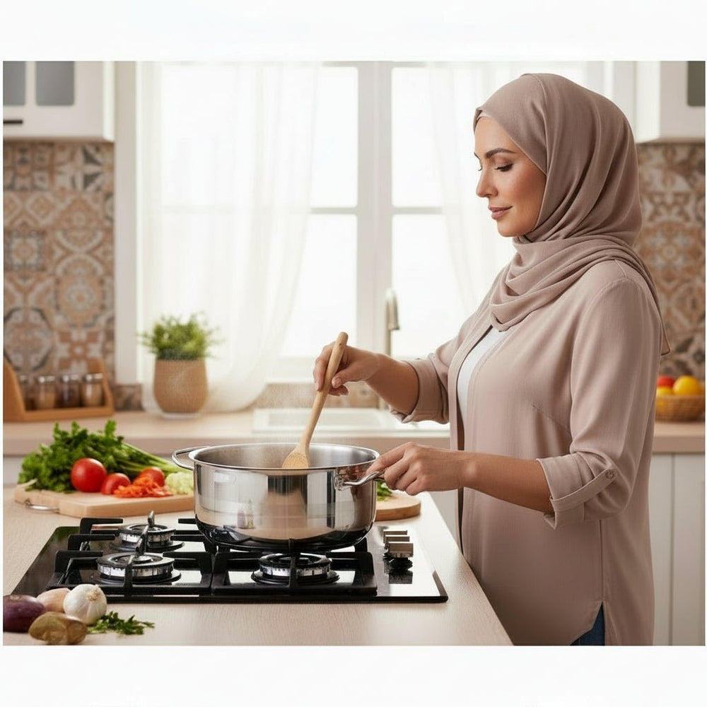 قدر كوركماز ميجا منخفض 45 لتر – 50×23 سم ستانلس ستيل.