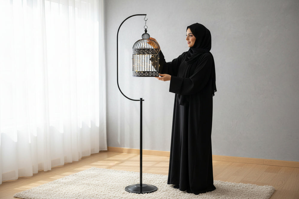 حامل قفص طيور معدني بخطاف تعليق 155 سم