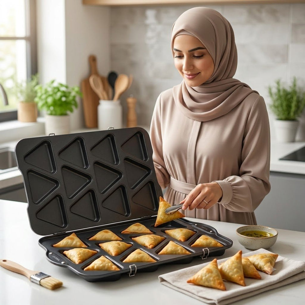 صينية السمبوسة المزدوجة 12 قطعة 45×27 سم - آنية المنزل الراقي