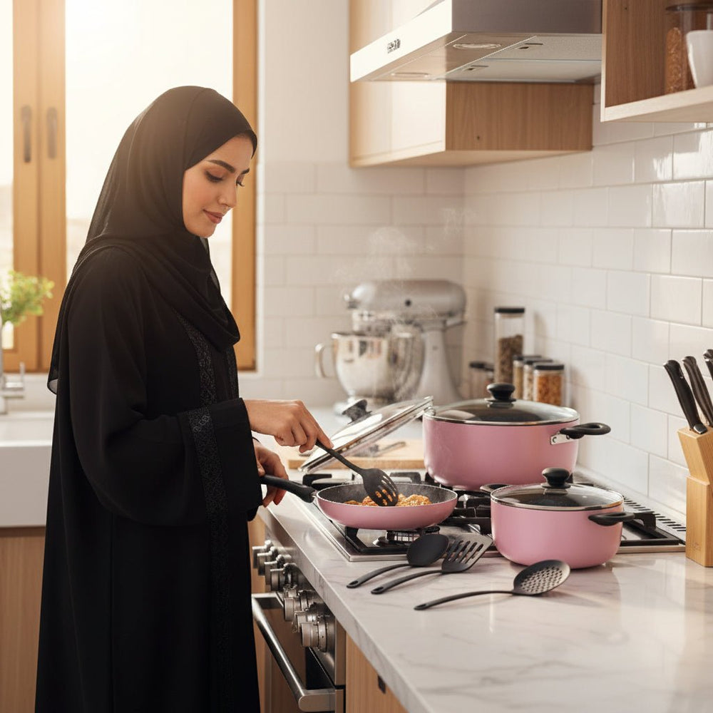 طقم أواني طهي ديليتشي ديا نا جرانيت 9 قطع DGAN 9P وردي - آنية المنزل الراقي