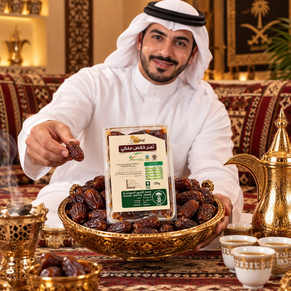 تمر خلاص ملكي عضوي 250 جرام من النخل الجوال - آنية المنزل الراقي